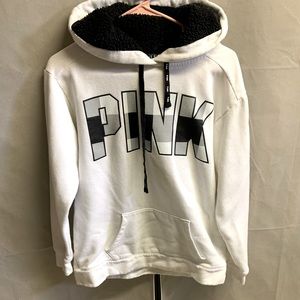 Fleece lined long PINK hoodie